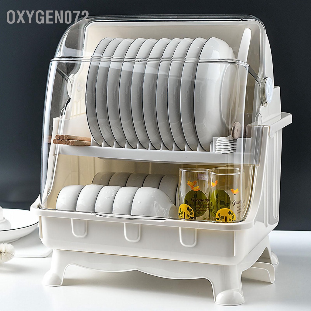 Oxygen072 Hộp lưu trữ bộ đồ ăn Giá để dao kéo chén đĩa có nắp đậy nhà bếp đa chức năng