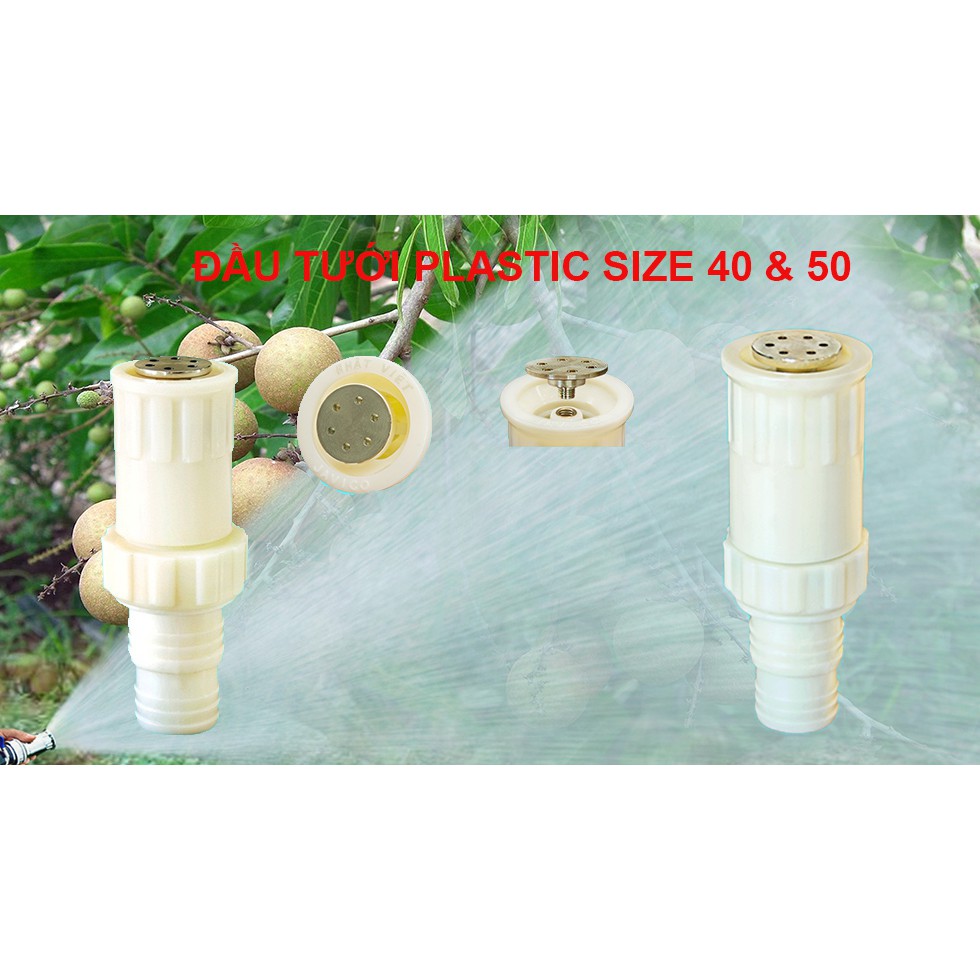 Đầu tưới phun mưa cầm tay nông nghiệp Nhật Việt javico bằng nhựa size 40