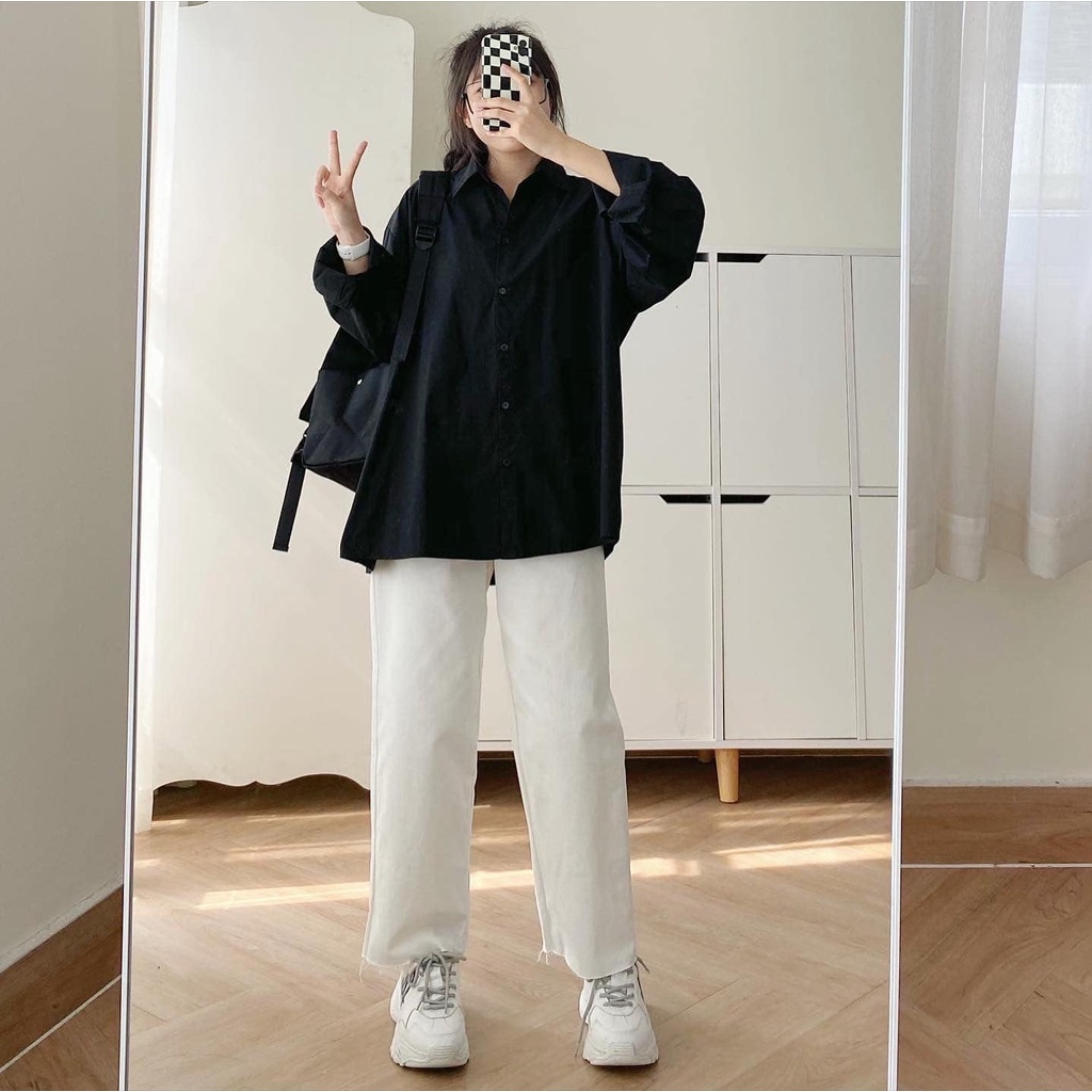 Sơ Mi Nữ Form Rộng JEM CLOSET Áo Sơ Mi Nữ Hàn Quốc GINGI Tay Dài Cổ Bẻ Basic Nhiều Màu Phối Đồ Cực Xinh 10260 | BigBuy360 - bigbuy360.vn