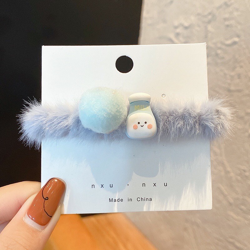 Buộc tóc lông nhung phong cách Hàn Quốc họa tiết hoạt hình Cute