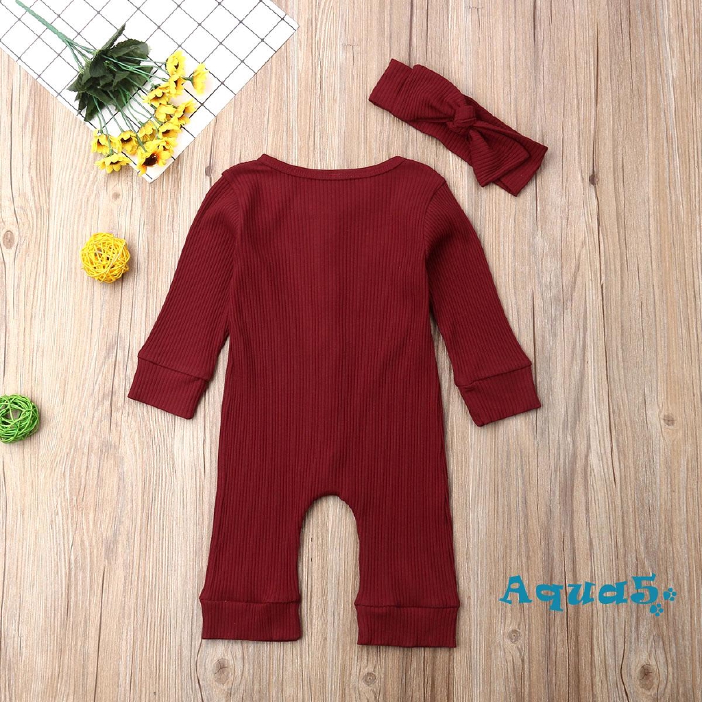 Áo Liền Quần + Băng Đô Cho Bé Mới Sinh