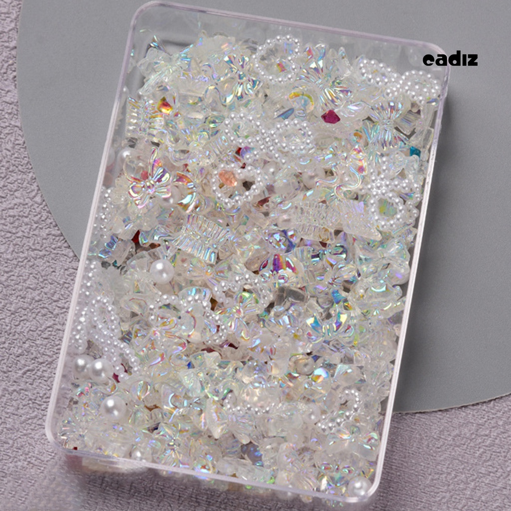 1 Hộp 50g Đá Nơ 3D Lấp Lánh Trang Trí Móng Tay Cho Nữ
