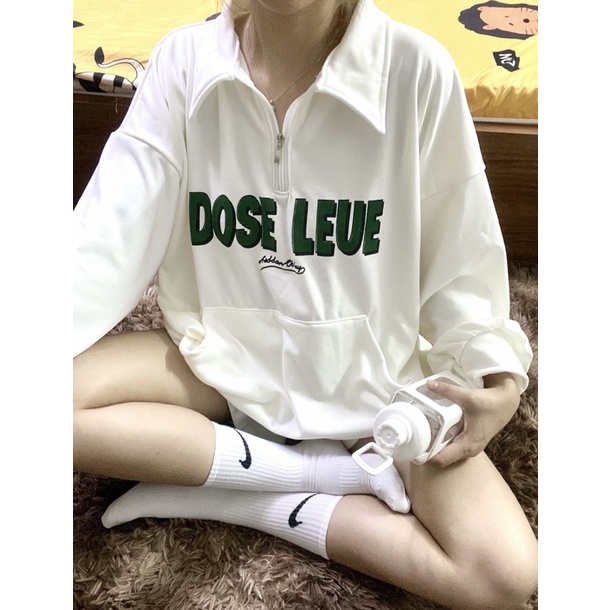 Áo nỉ trần bông cổ khoá chữ Dose Leue
