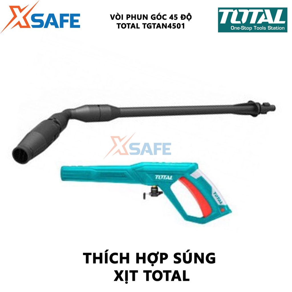 Vòi phun góc 45 độ TOTAL TGTAN4501 Vòi rửa xe nghiêng góc, chiều dài 590mm Tạo tia nước thành góc 45º - Chính hãng