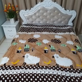 Chăn lông cừu 3 lớp dày siêu ấm phồng ( Ảnh tự chụp 100%)