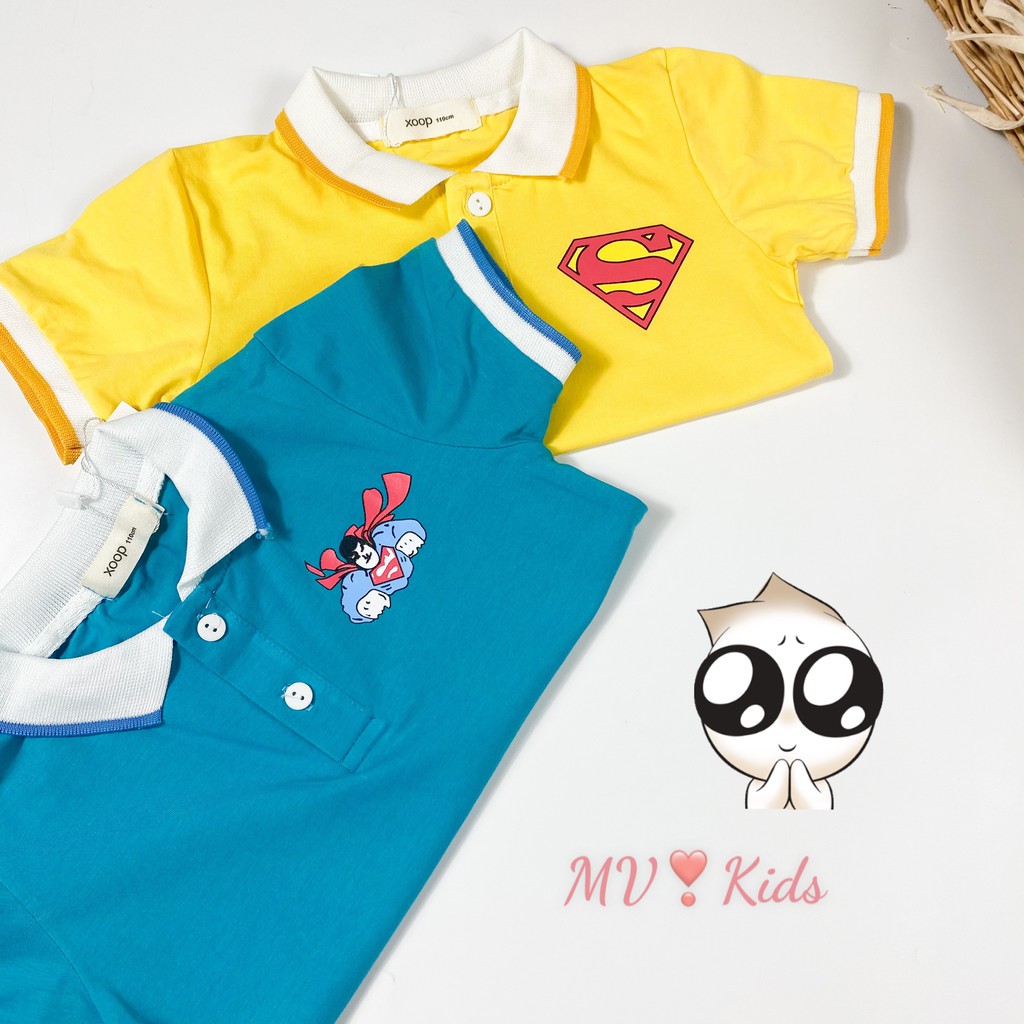 Áo Polo Cổ Trụ Cộc Tay Phối Viền Năng Động Cho Bé Trai Chất Thun Lạnh Mềm Mịn - POLO1