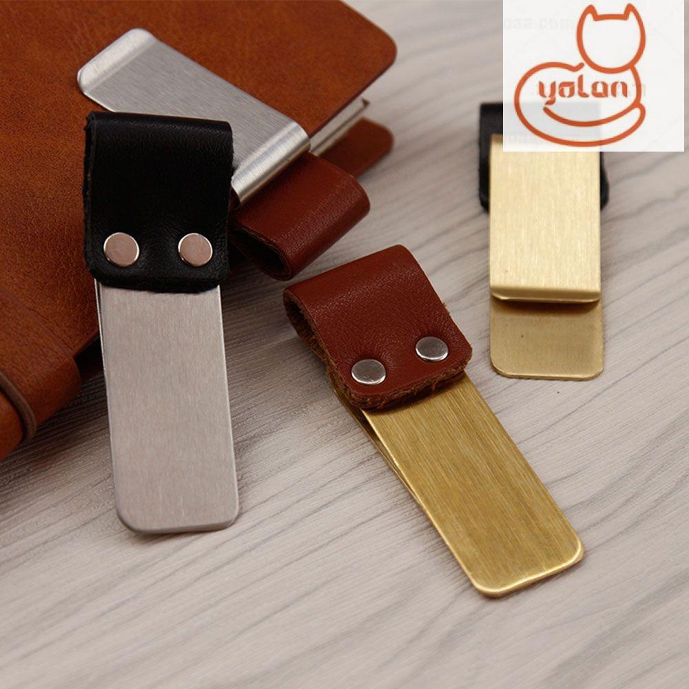 Kẹp sổ tay giữ bút bằng thép không gỉ và da tiện dụng