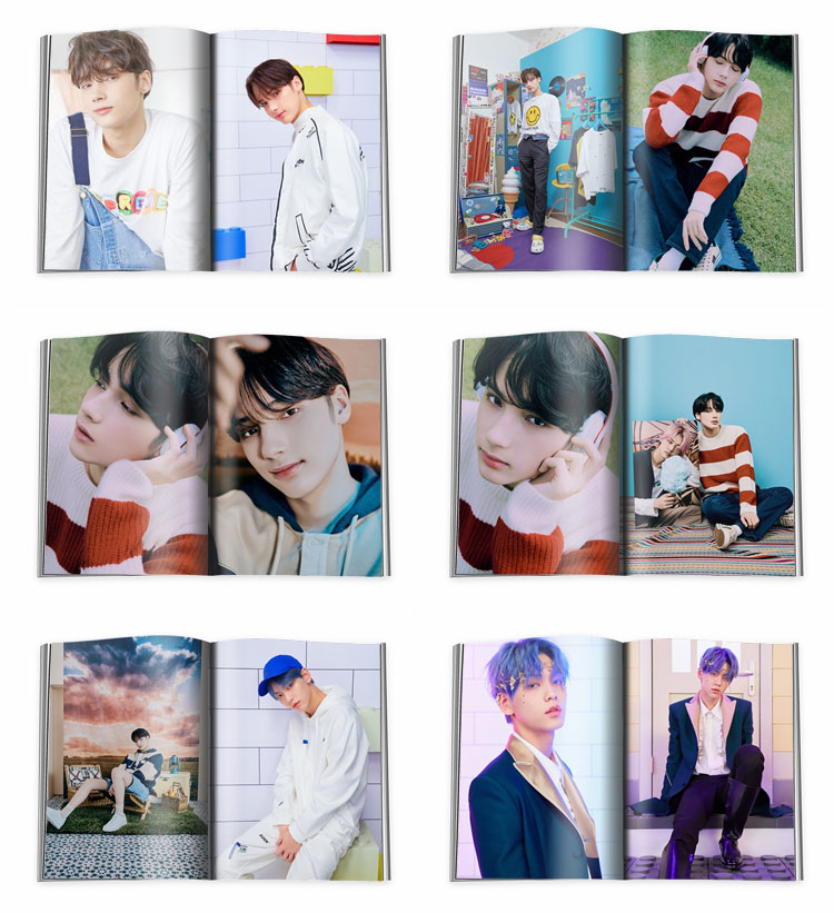 Bộ album ảnh HD mini màu xanh lam mini Kpop TXT