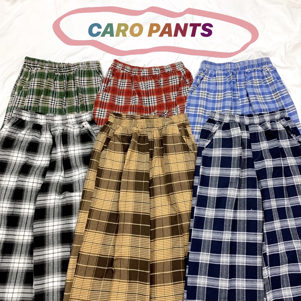 Quần Caro Xuông  Ống Rộng  Unisex nam nữ oversize form rộng Ulzzang Streetwear Hàn Quốc vải mềm