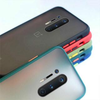 Ốp điện thoại nhám trong suốt màu tương phản cảm giác sờ mềm mại chống sốc cho Oneplus 8T Plus 8 6T 6 7T 7 Pro