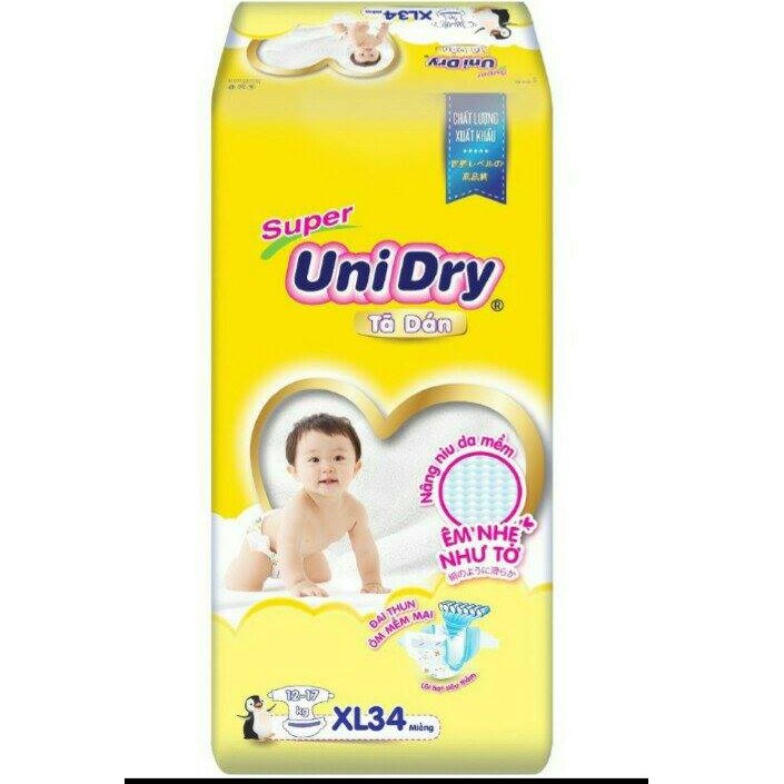 Tã Dán Unidry Super S48/ M42/ L38/ XL34/ M76/ L68/ XL62 mẫu mới