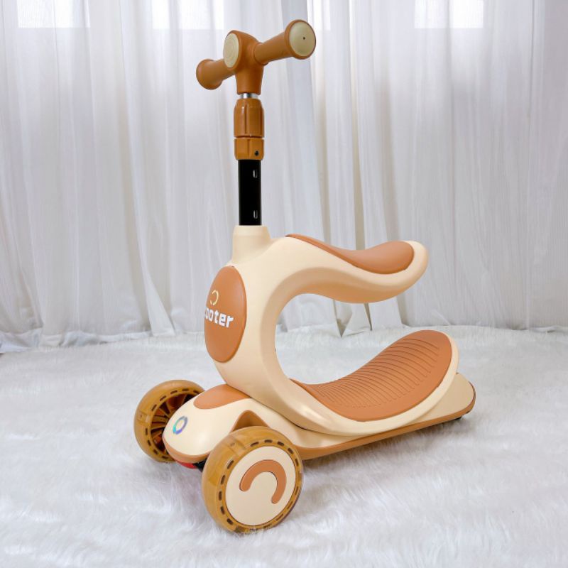 Xe scooter, Xe trượt 3in1 đèn, nhạc, ghế cao cấp chịu lực 70kg cho bé