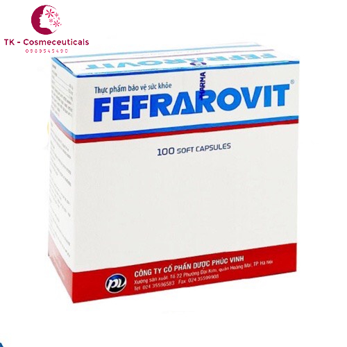 Viên Uống Fefrarovit PV Giúp Bổ Sung Sắt, Acid Folic, Vitamin B12 Cho Cơ Thể - Hộp 100 Viên