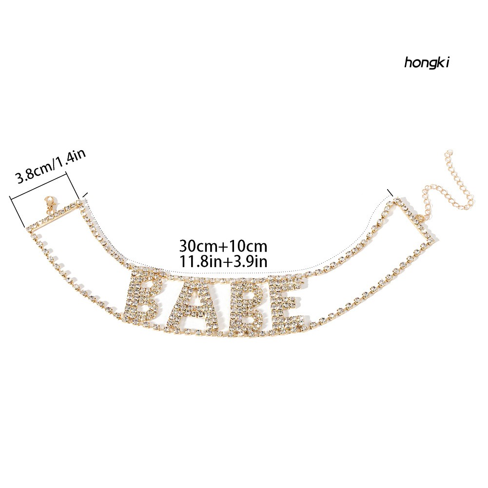 Vòng cổ hợp kim mặt chữ đính đá thời trang cho nữ