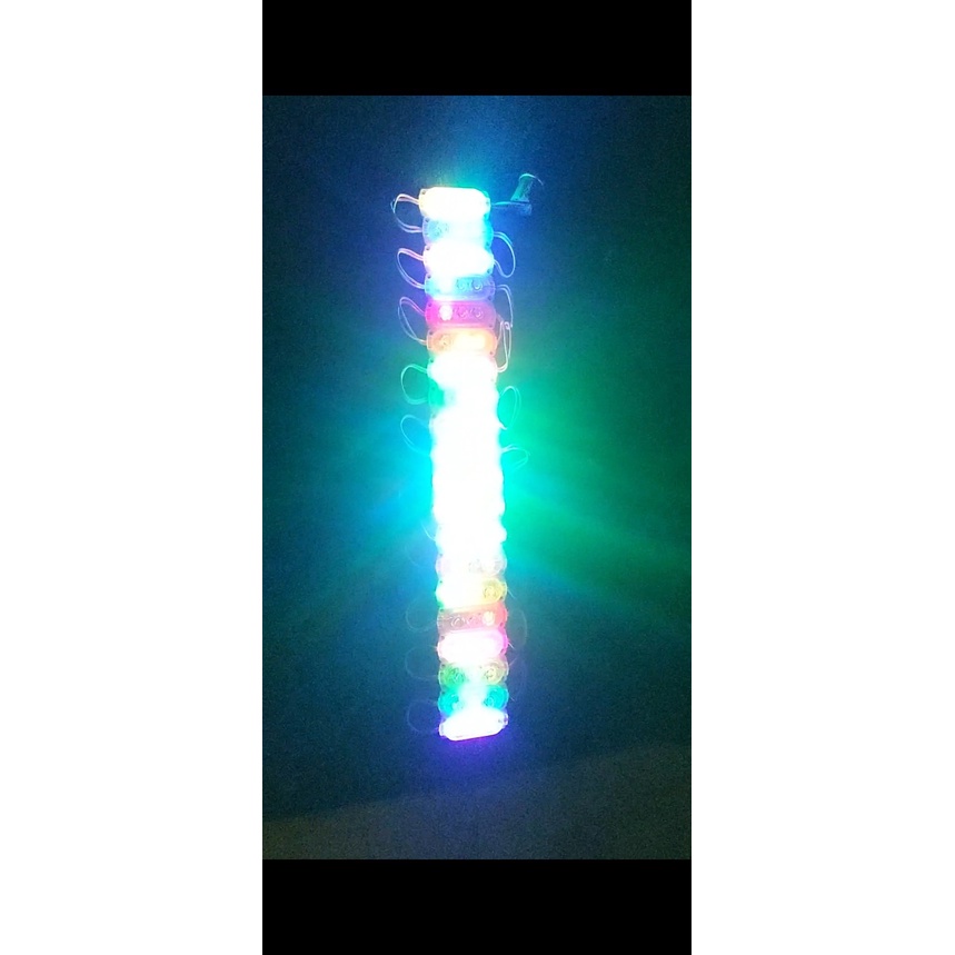 Dây led nháy ga lăng 7 màu điện chung 12v - 24v, loại 3 mắt  1 dây 20 tấm
