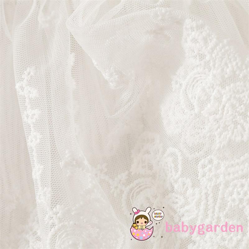BABYGARDEN-0-18months Baby Girls White Fly Sleeves Round Neck Lace Tutu Romper