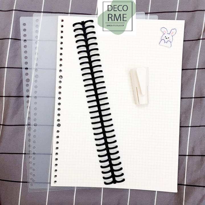 Combo thanh còng A4 30 lỗ, set bìa nhựa, sổ Planner, bullet journal, Bukavn