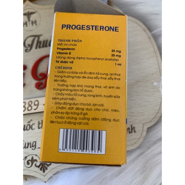 20ml Progesterone - A.n th.ai cho chó mèo, lợn, dê, cừu, trâu, bò, ngựa