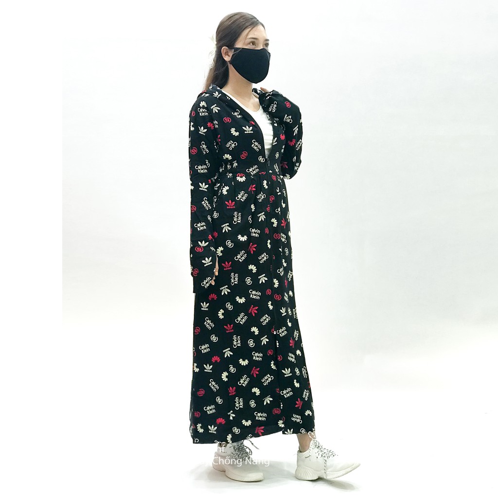 Áo chống nắng toàn thân 2 mặt form dáng đẹp xèo rộng dài phủ hết chân + khẩu trang chất liệu Lanh [được chọn mẫu]