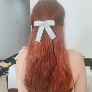 Cột tóc - kẹp tóc nơ ruy băng sọc