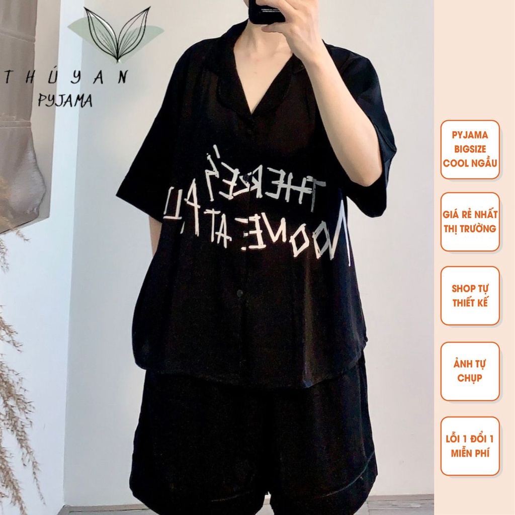 Bộ Pijama nữ bigsize chữ ST cộc đùi giá rẻ chất lụa Mango ko nhăn dành cho nữ, mẹ bầu 60 - 90kg