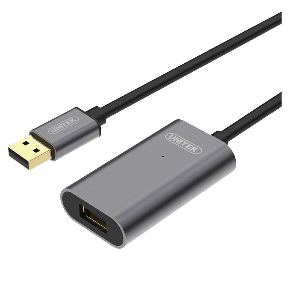 Cáp nối dài USB Unitek Y-271 5m lõi đồng chuẩn 2.0 tốc độ tối đa 480Mbps (Đen)