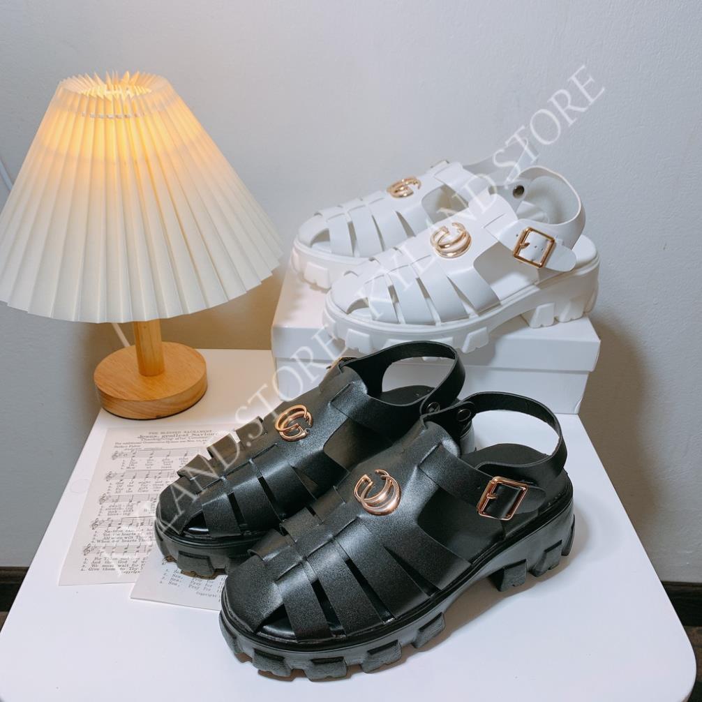 Sandal rọ mũi - Dép quai hậu GU CHÌ mũi rọ, đế độn 5cm KYLAND.STORE