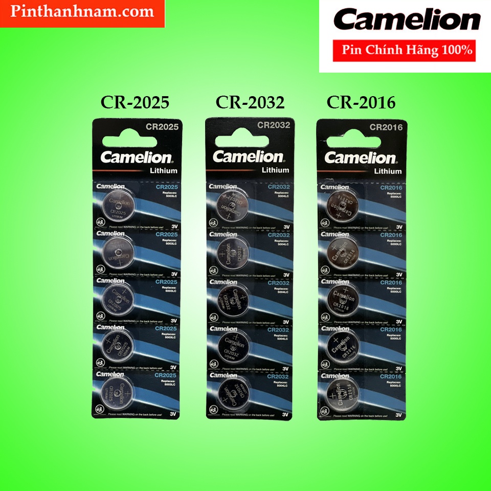 Pin CR2032 / CR2025 / CR2016 Camelion lithium 3V vỉ 5 viên