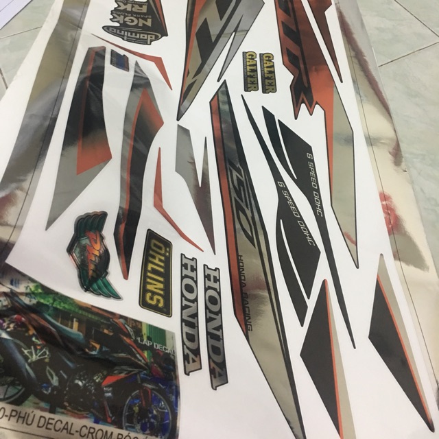 Tem rời Winner Cam Đen Chrome Cao Cấp