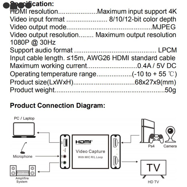 Card Ghi Hình Rng Hd 1080p 4kx2k Hdmi Sang Usb 2.0