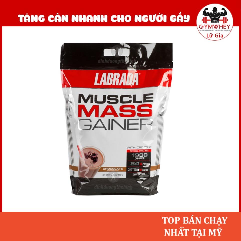 Tặng Shaker Sữa Tăng Cân Nhanh Muscle Mass Gainer Labrada 12 Lbs 5.4kg Cho