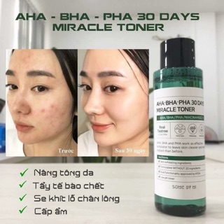 Nước hoa hồng some by me AHA-BHA-PHA 30days Miracle Toner
