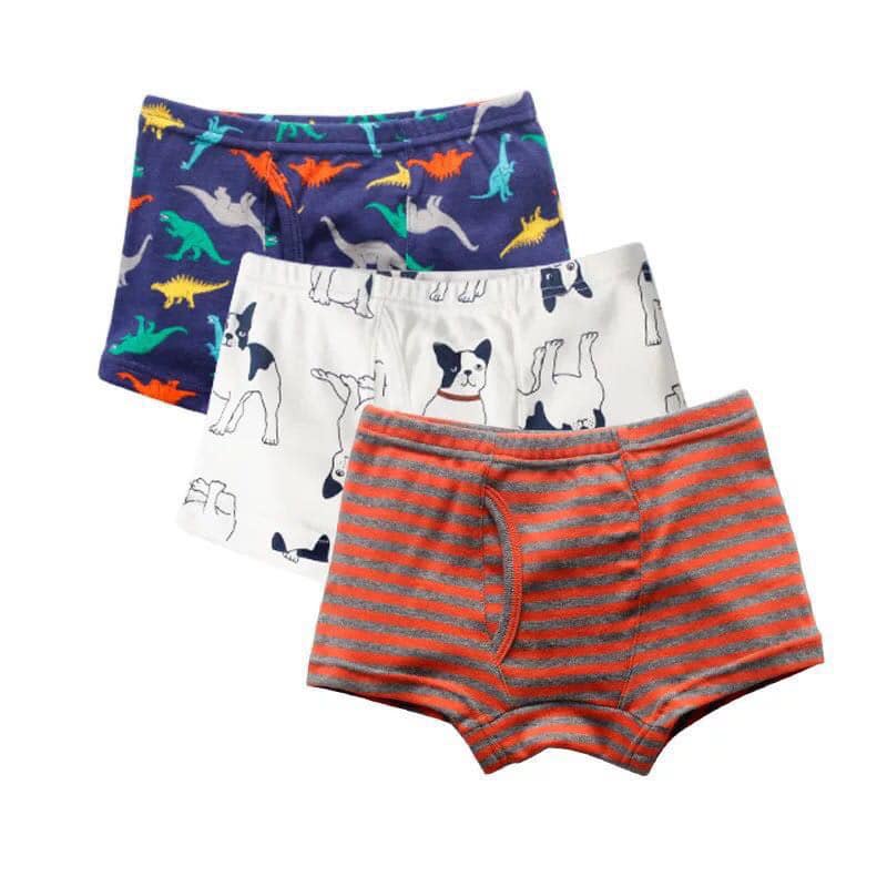 Set 3 Quần Sịp Đùi Cotton 13-30kg Bé Trai Co Dãn Thoáng Mát