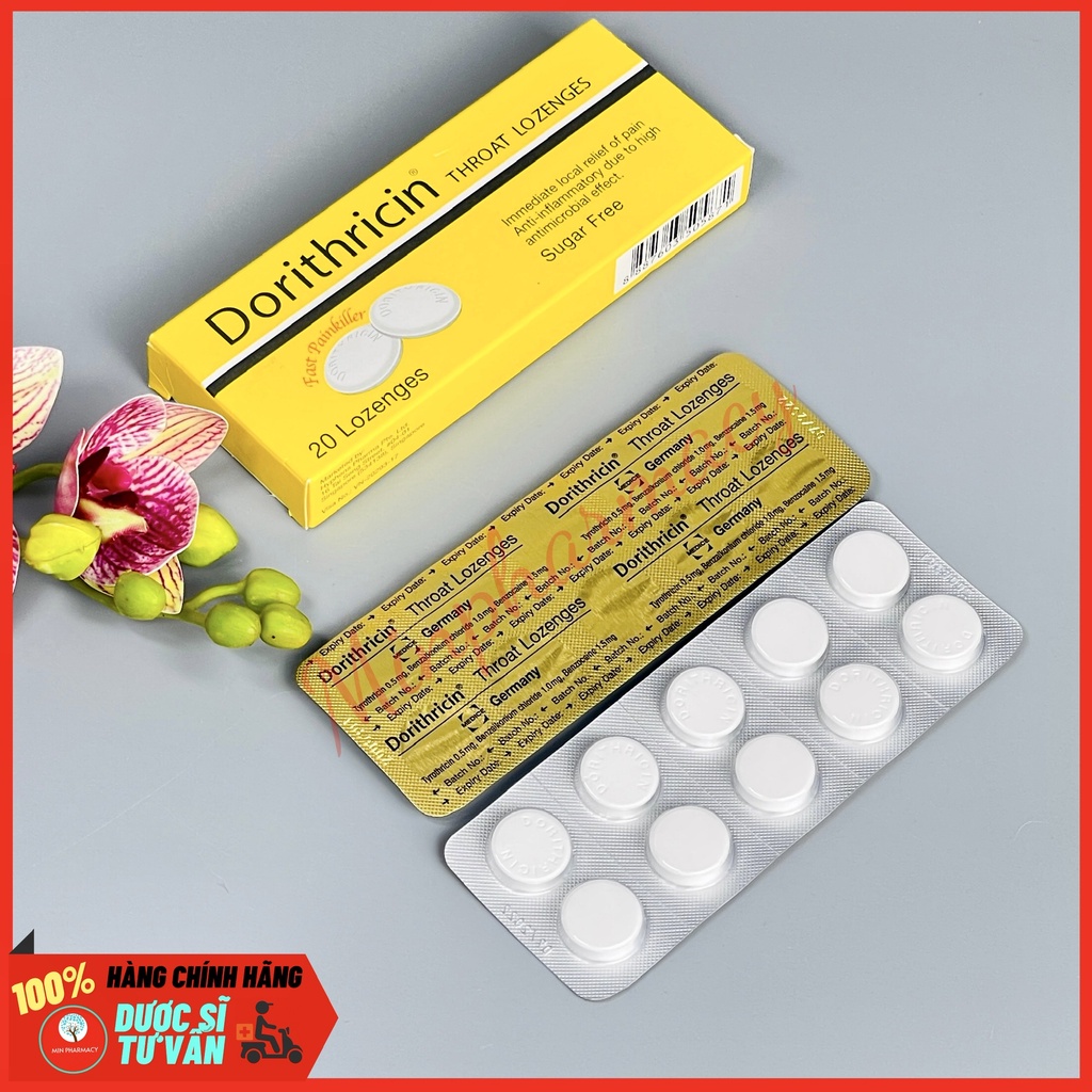 Viên ngậm giảm đau họng DORITHRICIN Đức hộp 20 viên - Minpharmacy
