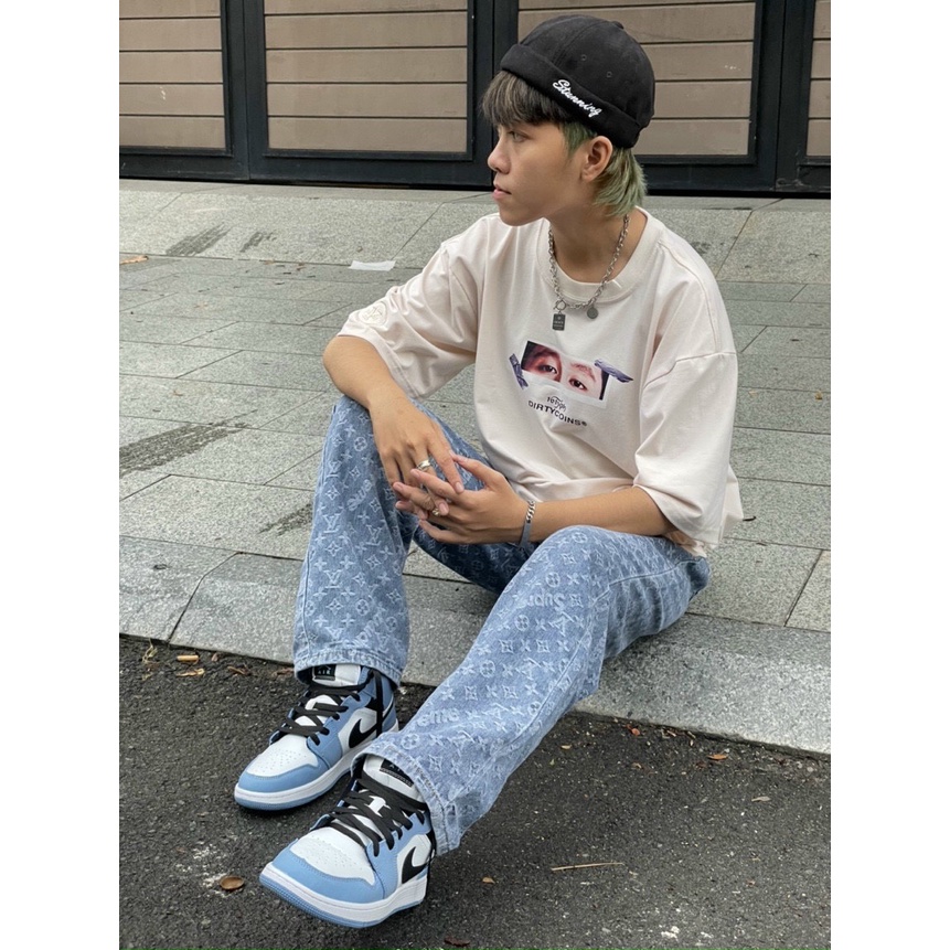 Quần Baggy Jean ống suông rộng STYLE CÁ TÍNH- Quần bò nam LV hàng cao cấp loại 1 - Q5