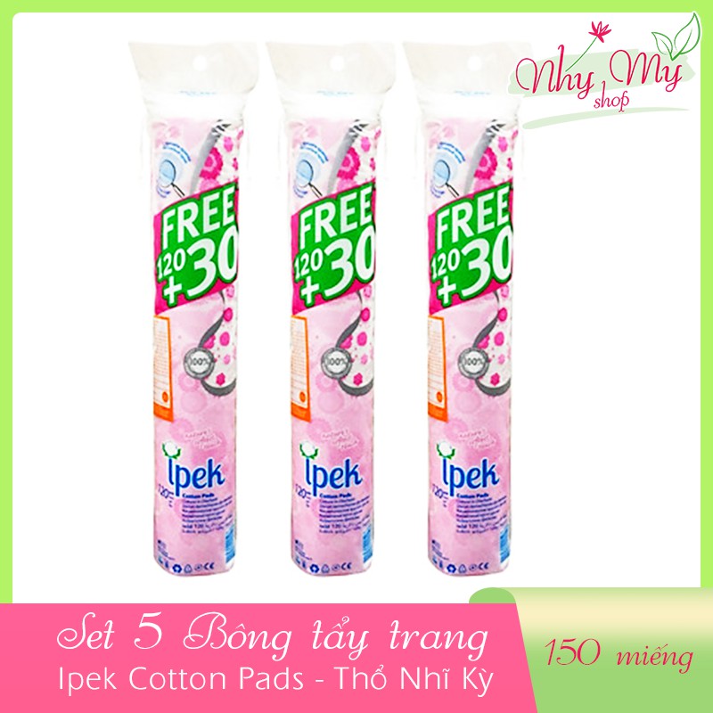 Giá sốcCombo 5 Bông tẩy trang Ipek 150 miếng