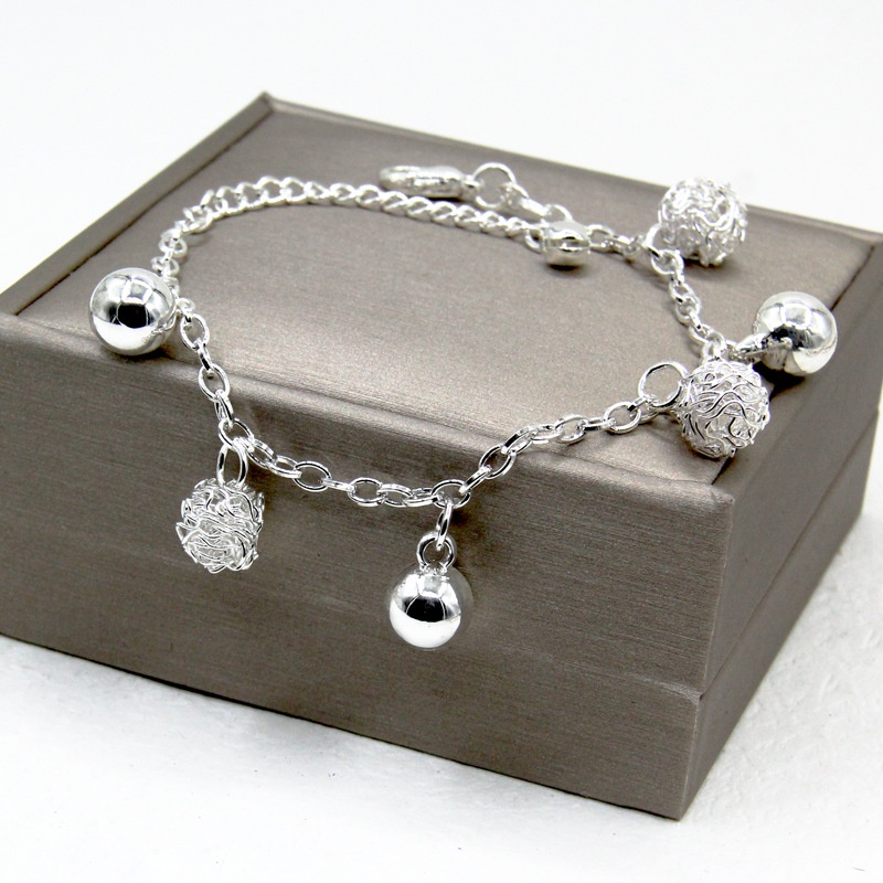 Bán Chạy Vòng Tay Bạc Rỗng Hình Quả Bóng Chuông Cá Tính Cá Tính Cho Bạn Gái
