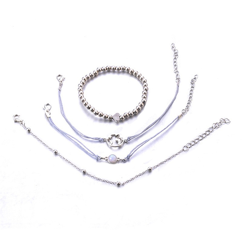 Set 4 Vòng Tay Mạ Bạc Thời Trang Cho Nữ