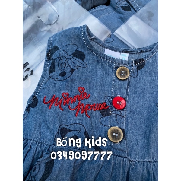Váy Denim Bé Gái Minnie Thêu DN