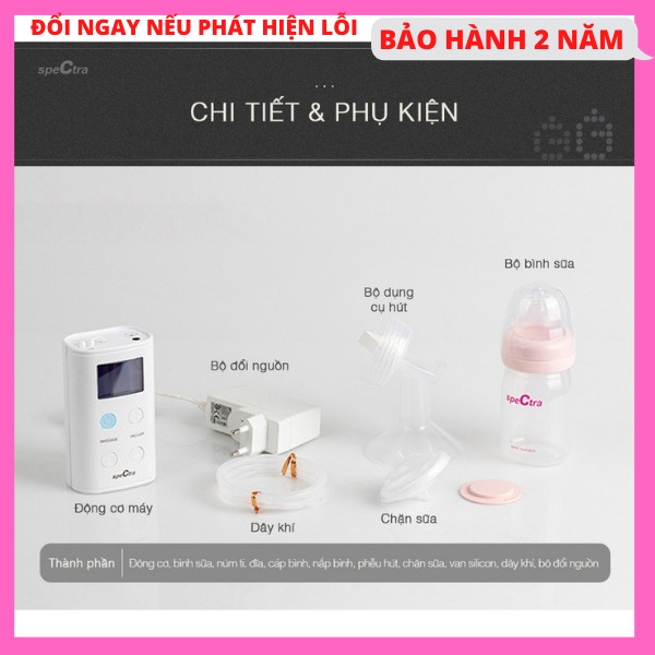 Máy hút sữa Spectra 9 Plus, máy vắt sữa điện đôi chính hãng hàn quốc [ BẢO HÀNH 2 NĂM]