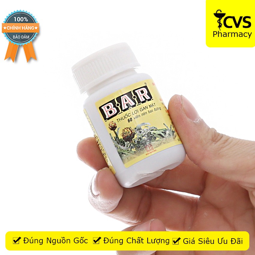 BAR Actiso (Hộp 60 viên) - Viên uống mát gan lợi mật - B.A.R cvspharmacy