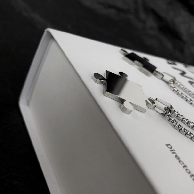 Dây Chuyền Thép Titan Mặt Mảnh Ghép Đơn Giản Cá Tính