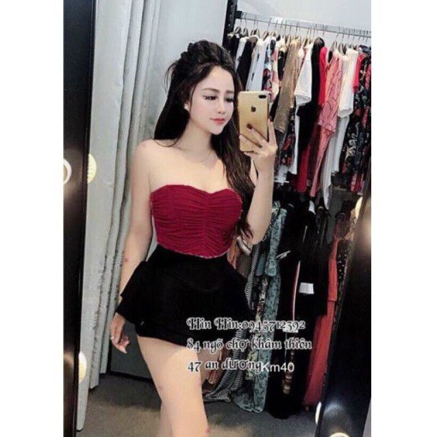 Áo ống thun lụa giún có may sẵn mod ngực