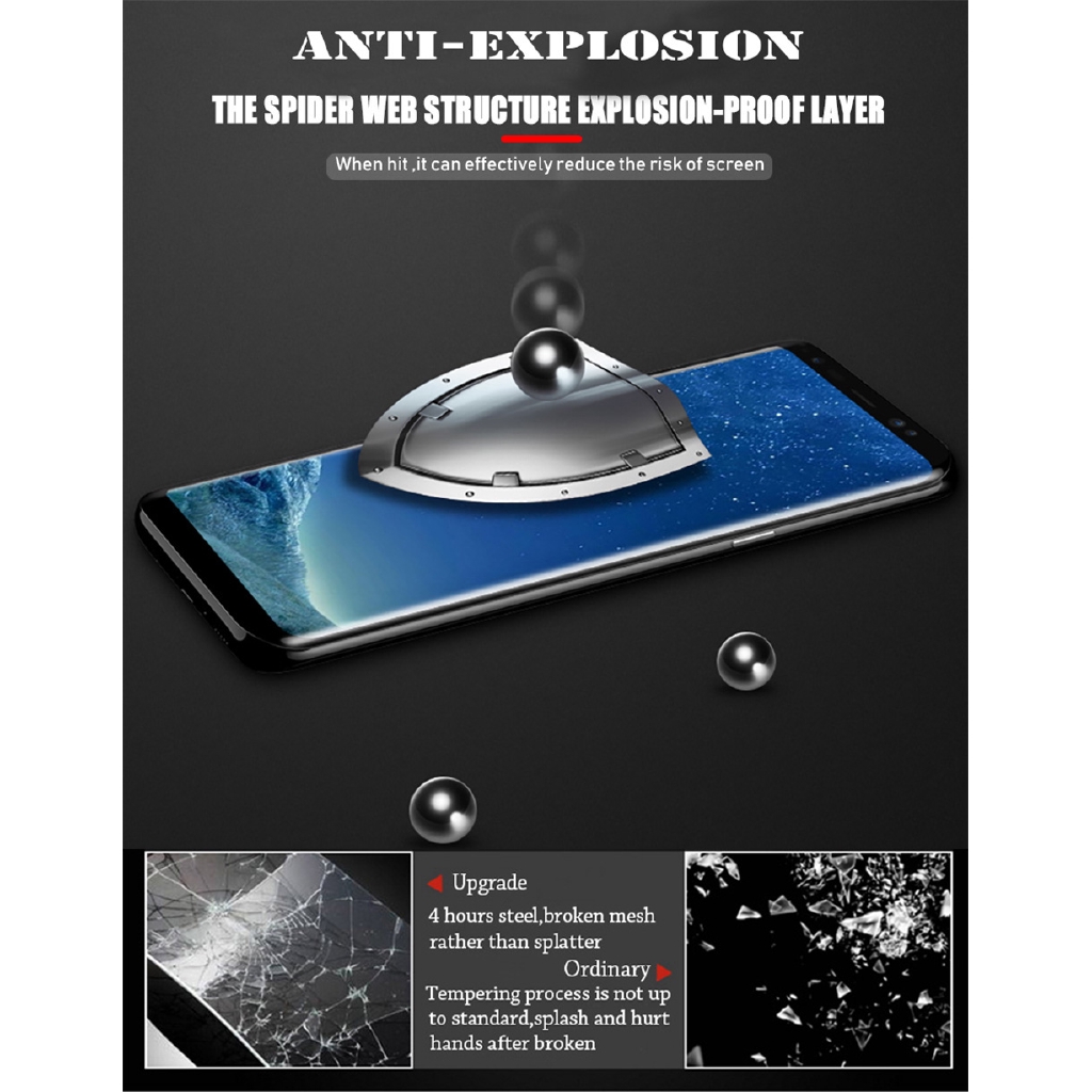 Kính cường lực 20D bảo vệ toàn màn hình cho Samsung Galaxy S20FE S8 S9 A8 A6 Plus 2018 Note 9 8 Note 20 10 Plus
