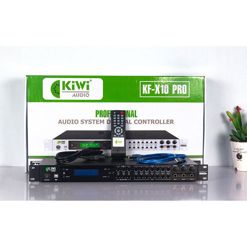 [ Chính Hãng ] Vang số chỉnh cơ Kiwi KF X10  Pro, tích hợp Bluetooth, hỗ trợ cổng Optical, cổng mic và công tắc nguồn