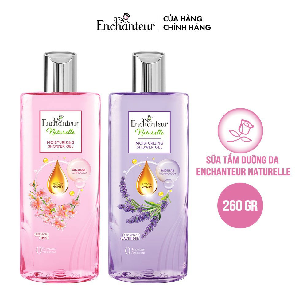 Sữa tắm enchanteur Naturelle dưỡng da từ thiên nhiên hương Lavender/Iris 260g