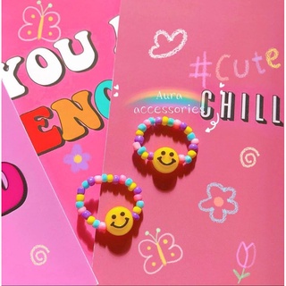 Nhẫn Mặt cười Smile mix màu Handmade bởi Aura
