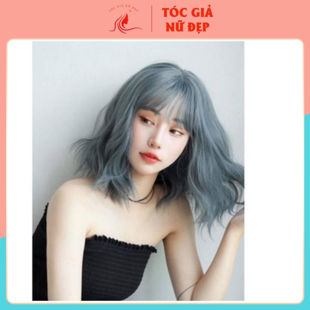Tóc giả nguyên đầu xù lỡ xanh khói, d3057
