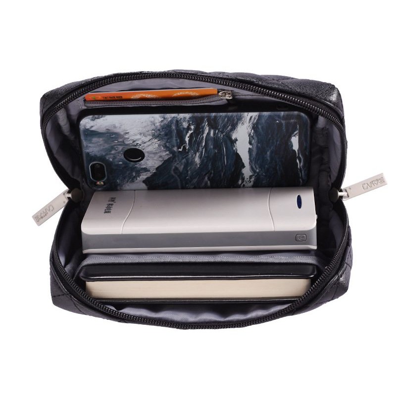Combo Túi chống sốc laptop và Túi mini Canvas Artisan – Lux 4 – Da may quả trám