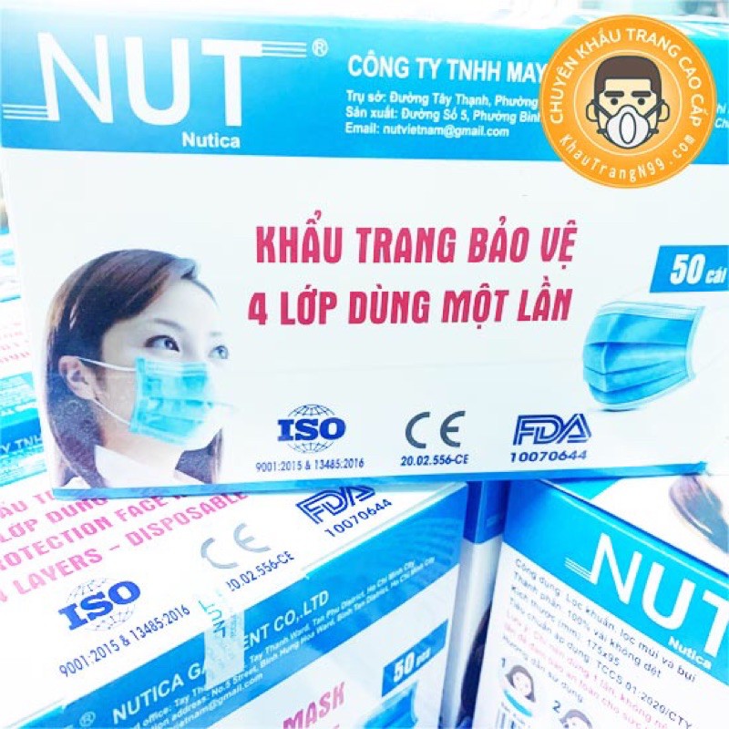 Khẩu trang NUT 4 lớp cao cấp hộp 50 cái